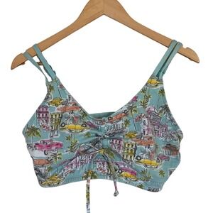 Cacique Womens Novelty Print Bralette Bra Size 18/20 Blue Pastels Lounge Comfort